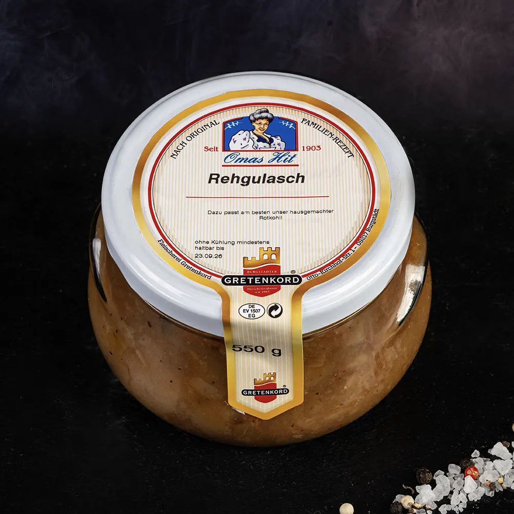 Rehgulasch mit Pfifferlingen im Glas